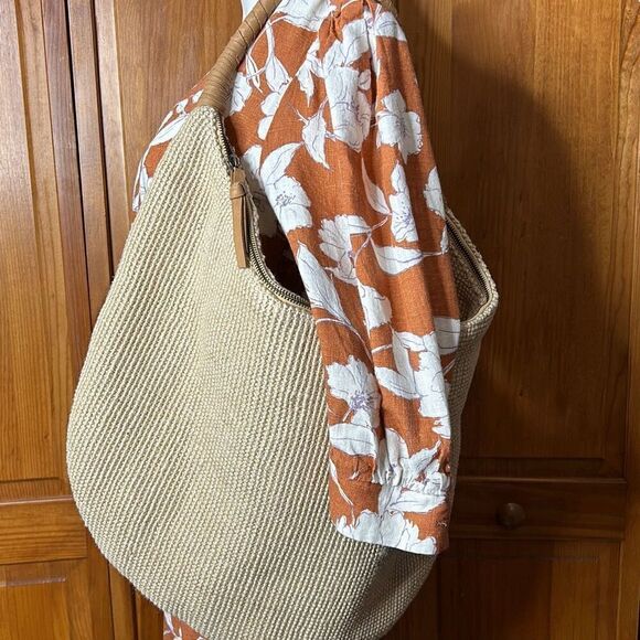 Mary Frances Natural Leather Jute Should Bag Purse - Picture 1 of 8